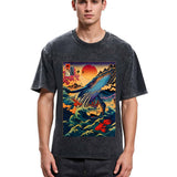 Tokyosol Ukiyoe Whale Japan Washed T-Shirt