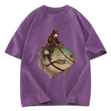 Tokyosol Samurai Riding A Fish Washed T-Shirt