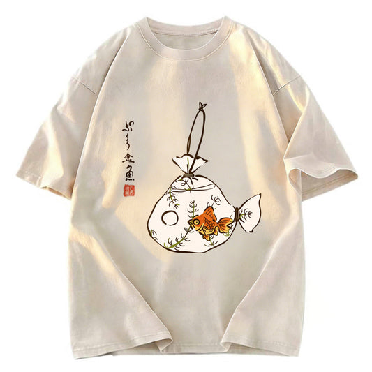 Tokyosol Vintage Carp Painting Washed T-Shirt