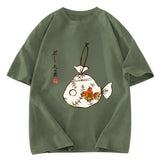 Tokyosol Vintage Carp Painting Washed T-Shirt