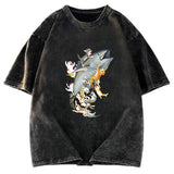Tokyosol Cats Caught Tuna Washed T-Shirt
