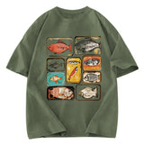 Tokyosol Vintage Canned Fish Washed T-Shirt