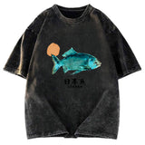 Tokyosol Japanese Fish Vintage Washed T-Shirt
