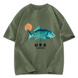 Tokyosol Japanese Fish Vintage Washed T-Shirt