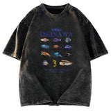 Tokyosol Okinawa Islands Fish Washed T-Shirt