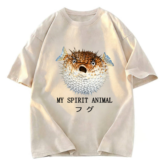 Tokyosol Grumpy Pufferfish Washed T-Shirt
