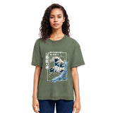 Tokyosol Ukiyoe Waves And Fish Washed T-Shirt