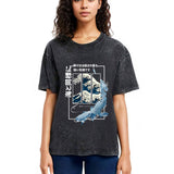 Tokyosol Ukiyoe Waves And Fish Washed T-Shirt