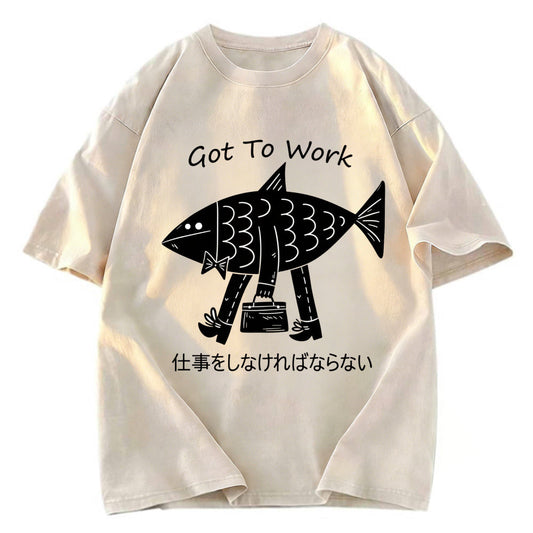 Tokyosol Fishman Had To Work Washed T-Shirt