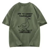 Tokyosol Goose Is Getting Ready To Cause Trouble Washed T-Shirt
