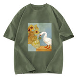 Tokyosol Van Gogh And Geese Washed T-Shirt