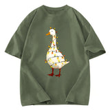 Tokyosol Funny Christmas Goose Washed T-Shirt