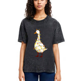 Tokyosol Funny Christmas Goose Washed T-Shirt