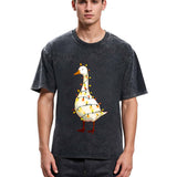 Tokyosol Funny Christmas Goose Washed T-Shirt