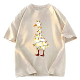 Tokyosol Funny Christmas Goose Washed T-Shirt