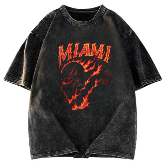 Tokyosol Miami Flame Ninja Washed T-Shirt