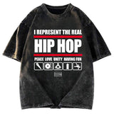 Tokyosol I Represent Real Hip-hop Washed T-Shirt