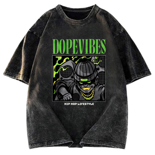 Tokyosol Dope Vibes Hiphop Washed T-Shirt