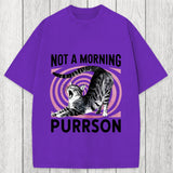 Tokyosol Not A Morning Purrrson Cat Washed T-Shirt