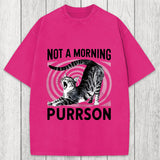 Tokyosol Not A Morning Purrrson Cat Washed T-Shirt