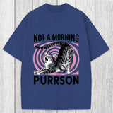 Tokyosol Not A Morning Purrrson Cat Washed T-Shirt