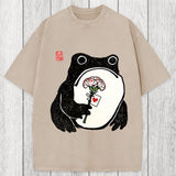 Tokyosol The Frog Holding A Carnation Washed T-Shirt