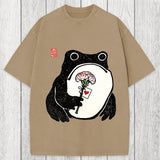 Tokyosol The Frog Holding A Carnation Washed T-Shirt