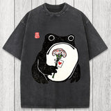 Tokyosol The Frog Holding A Carnation Washed T-Shirt