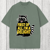 Tokyosol First of All I'm a Delight Raccoon Washed T-Shirt