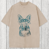 Tokyosol Floral Bunny Easter Washed T-Shirt