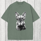 Tokyosol Floral Bunny Easter Washed T-Shirt