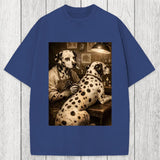 Tokyosol Funny Dalmatian Tattoo Dog Washed T-Shirt