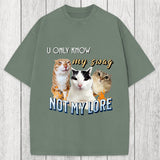 Tokyosol U Only Know Cat Meme Washed T-Shirt