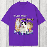 Tokyosol U Only Know Cat Meme Washed T-Shirt