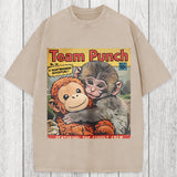 Tokyosol Punch Monkey Holding Stuffed Monkey Washed T-Shirt