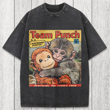 Tokyosol Punch Monkey Holding Stuffed Monkey Washed T-Shirt