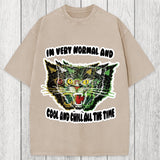 Tokyosol Normal And Chill Cat Washed T-Shirt