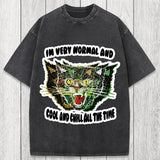 Tokyosol Normal And Chill Cat Washed T-Shirt