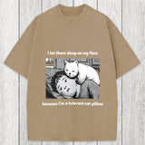Tokyosol Funny Cat Servant Washed T-Shirt
