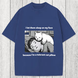 Tokyosol Funny Cat Servant Washed T-Shirt