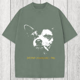 Tokyosol Funny Smoking Chihuahua Washed T-Shirt