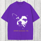 Tokyosol Funny Smoking Chihuahua Washed T-Shirt