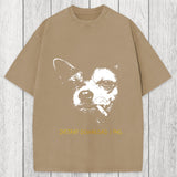 Tokyosol Funny Smoking Chihuahua Washed T-Shirt