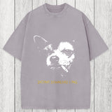 Tokyosol Funny Smoking Chihuahua Washed T-Shirt