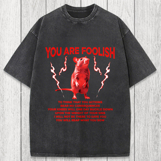 Tokyosol You Are Foolish Rat Washed T-Shirt