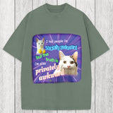 Tokyosol I Tell People I'm Socially Awkward Meme Washed T-Shirt