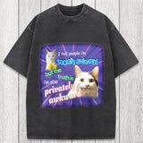 Tokyosol I Tell People I'm Socially Awkward Meme Washed T-Shirt