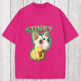 Tokyosol Stinky Funny Cat Meme Washed T-Shirt