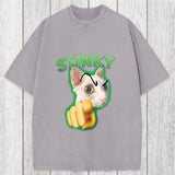 Tokyosol Stinky Funny Cat Meme Washed T-Shirt