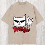 Tokyosol Rock Cat Roll Washed T-Shirt